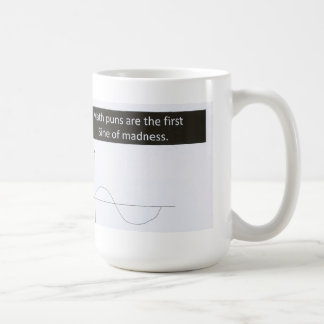 Wiskunde Puns Sine of Madness Mok, Humor Koffiemok