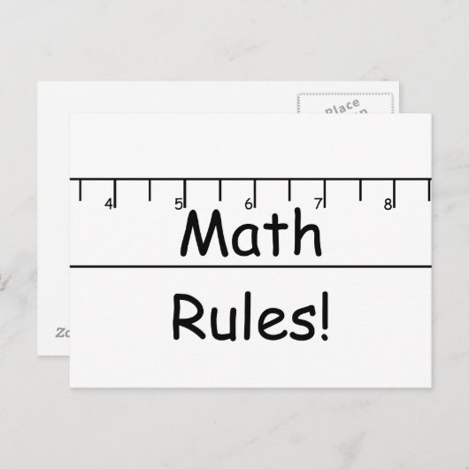 Wiskunde regels! briefkaart (Voorkant / Achterkant)