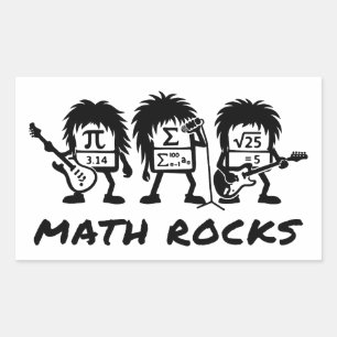 Wiskunde Rocks Academische Rockband Humor Rechthoekige Sticker