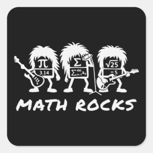 Wiskunde Rocks Academische Rockband Humor Vierkante Sticker