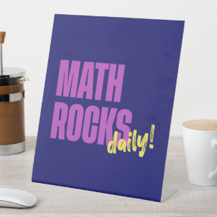 Wiskunde Rocks Daily Reclamebord Met Voetstuk