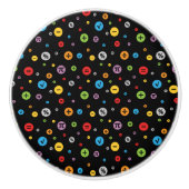 Wiskunde Symbolen in kleurrijk cirkelpatroon op zw Keramische Knop (Voorkant)