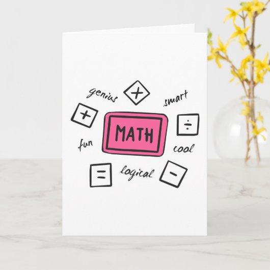 Wiskunde symbolen Studenten en Ouders Kaart (Gele Bloem)