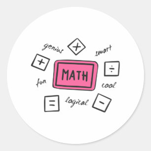 Wiskunde symbolen Studenten en Ouders Ronde Sticker
