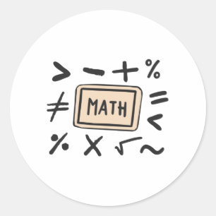 Wiskunde symbolen voor studenten en ouders ronde sticker