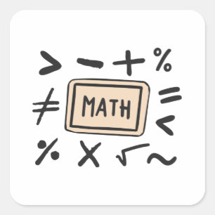 Wiskunde symbolen voor studenten en ouders vierkante sticker