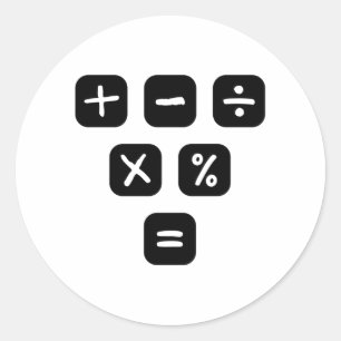 Wiskunde Symbolen wiskundige signalen Ronde Sticker
