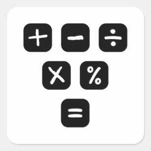 Wiskunde Symbolen wiskundige signalen Vierkante Sticker