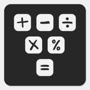 Wiskunde Symbolen wiskundige signalen Wiskunde Vierkante Sticker