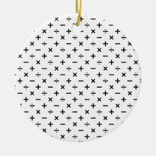 Wiskunde symbolen - Zwart-wit Keramisch Ornament