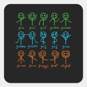Wiskunde Teacher Dance vergelijking Mathematisch W Vierkante Sticker
