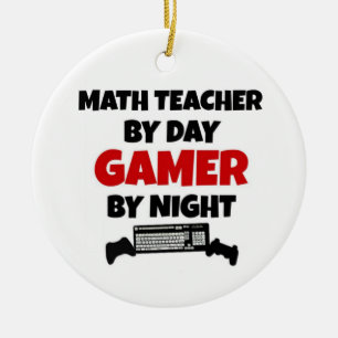 Wiskunde Teacher van Day Gamer by Night Keramisch Ornament