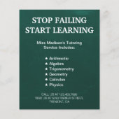 Wiskunde Tiller Flyer (Achterkant)