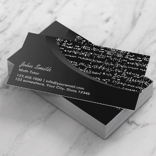 Wiskunde Tutor Professional Black Curve Visitekaartje