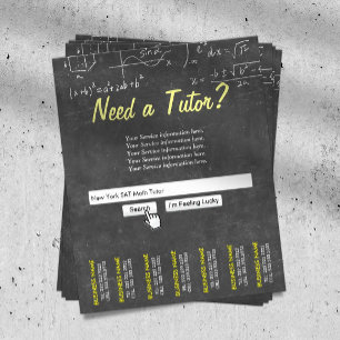 Wiskunde Tutor Professionele Chalkboard Search Bar Flyer