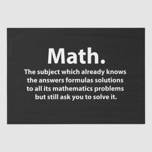 Wiskunde typografie Funny Math Tissuepapier (Voorkant)