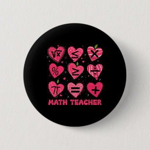 Wiskunde Valentijnsdag Leraar Wiskunde Symbolen Re Ronde Button 5,7 Cm