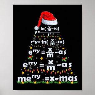 Wiskunde vergelijking Merry X-mas Funny Wiskunde T Poster