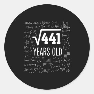 Wiskunde Vierkantswortel 441 Jaar Oud, Slimme Wisk Ronde Sticker
