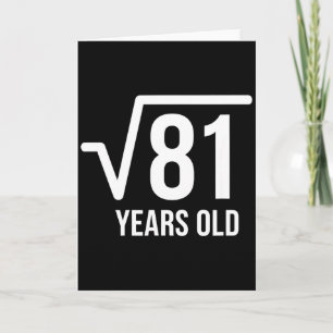 Wiskunde Vierkantswortel Verjaardag 81 Jaar Oud Kaart