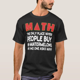 Wiskunde waarbij mensen 66 watermeloenen wiskunde  t-shirt