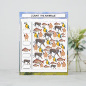 Wiskunde Werkblad Count the Animals & Vehicles Kin (Staand voorkant)
