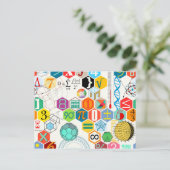 Wiskunde (wit) briefkaart (Staand voorkant)