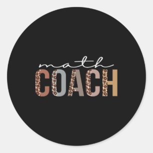 Wiskundecoach Luipaard Waardering Leuk Voor Vrouwe Ronde Sticker