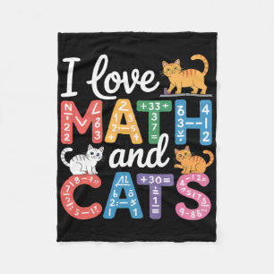 Wiskundekattenliefhebber Funny Math Leraar Ik hou Fleece Deken