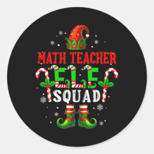 Wiskundeleraar Elf Squad Kerstman Elf Hoed Schoene Ronde Sticker
