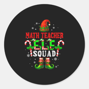 Wiskundeleraar elfen squad kerst elfenhoed schoene ronde sticker