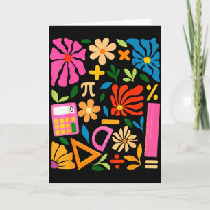 Wiskundeleraar Wiskunde Pi-dag Boho Bloemige Rug T Kaart