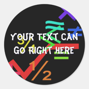wiskundetiketten ronde sticker