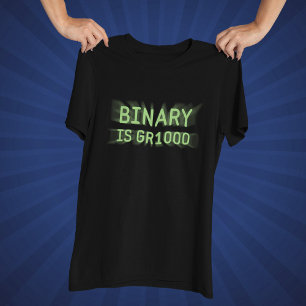 Wiskundige humor - binair is geweldig t-shirt