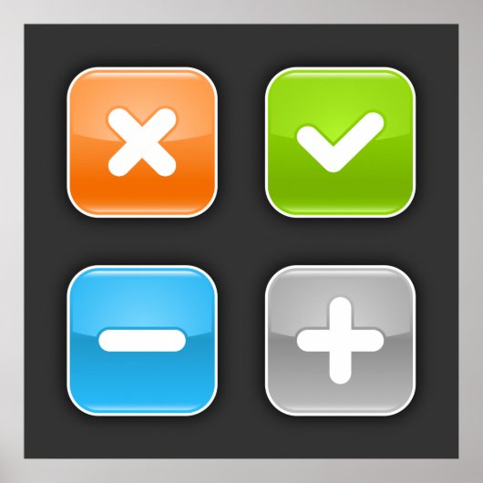 wiskundige pictogrammen poster (Voorkant)