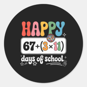 Wiskundige Vergelijking 100e Dag Leraar Groovy 100 Ronde Sticker