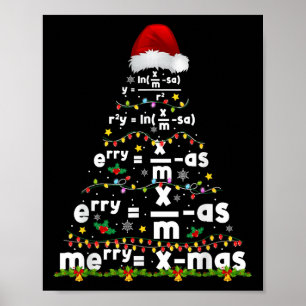 Wiskundige vergelijking Prettig Kerstseizoen Leraa Poster