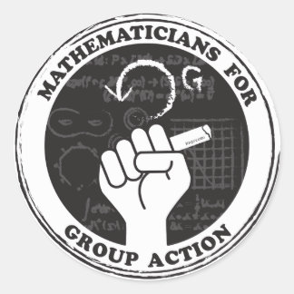 Wiskundigen voor groep actie Stickers