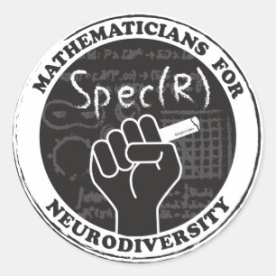 Wiskundigen voor neurodiversiteitsstickers ronde sticker