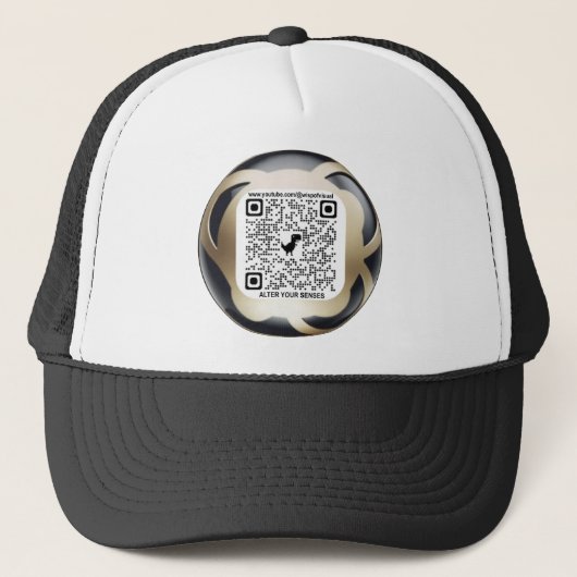 Wisp of Visual Print Design met QR-code Trucker Pet (Voorkant)