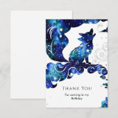 Wispelturige Boho Wolf Verjaardag Bedankkaart (Voorkant / Achterkant)