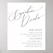 Wispelturige minimalistische script drankjes bordj poster (Voorkant)