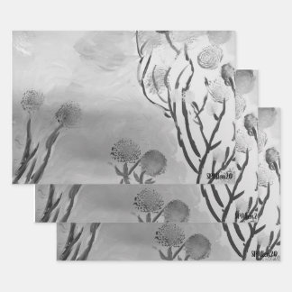 Wispy Black en White Inpakpapier Vel