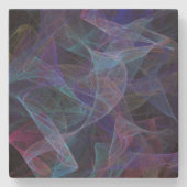 Wispy Blue Abstract Fractal Square Onderzetter (Voorkant)