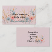 Wispy Boho Bloemen en Grassen Visitekaartje (Voorkant / Achterkant)