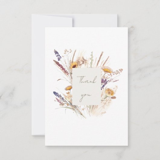 Wispy Botanical Baby shower Dank u Bedankkaart (Voorkant)