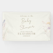 Wispy Botanical Floral Cream Baby shower Spandoek (Horizontaal)