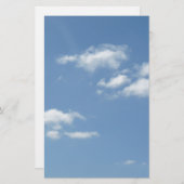Wispy Clouds Powder Blue Sky Briefpapier (Voorkant / Achterkant)