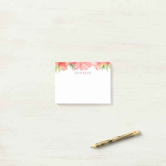 Wispy Floral gepersonaliseerde notities Post-it® Notes (Op bureau)