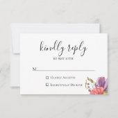 Wispy Floral Wedding RSVP-kaart RSVP Kaartje (Voorkant)